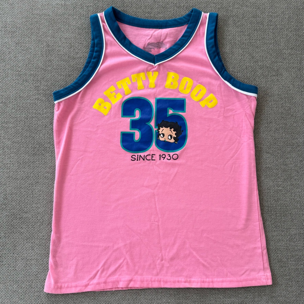 Betty Boop sporty pink baby tee tank top